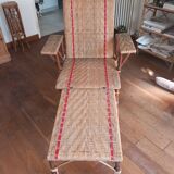 Chaise longue en rotin