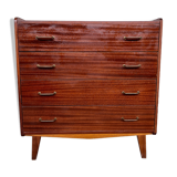 Commode en teck pieds compas 1960 vintage