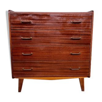 Teak chest of drawers compass feet 1960 vintage