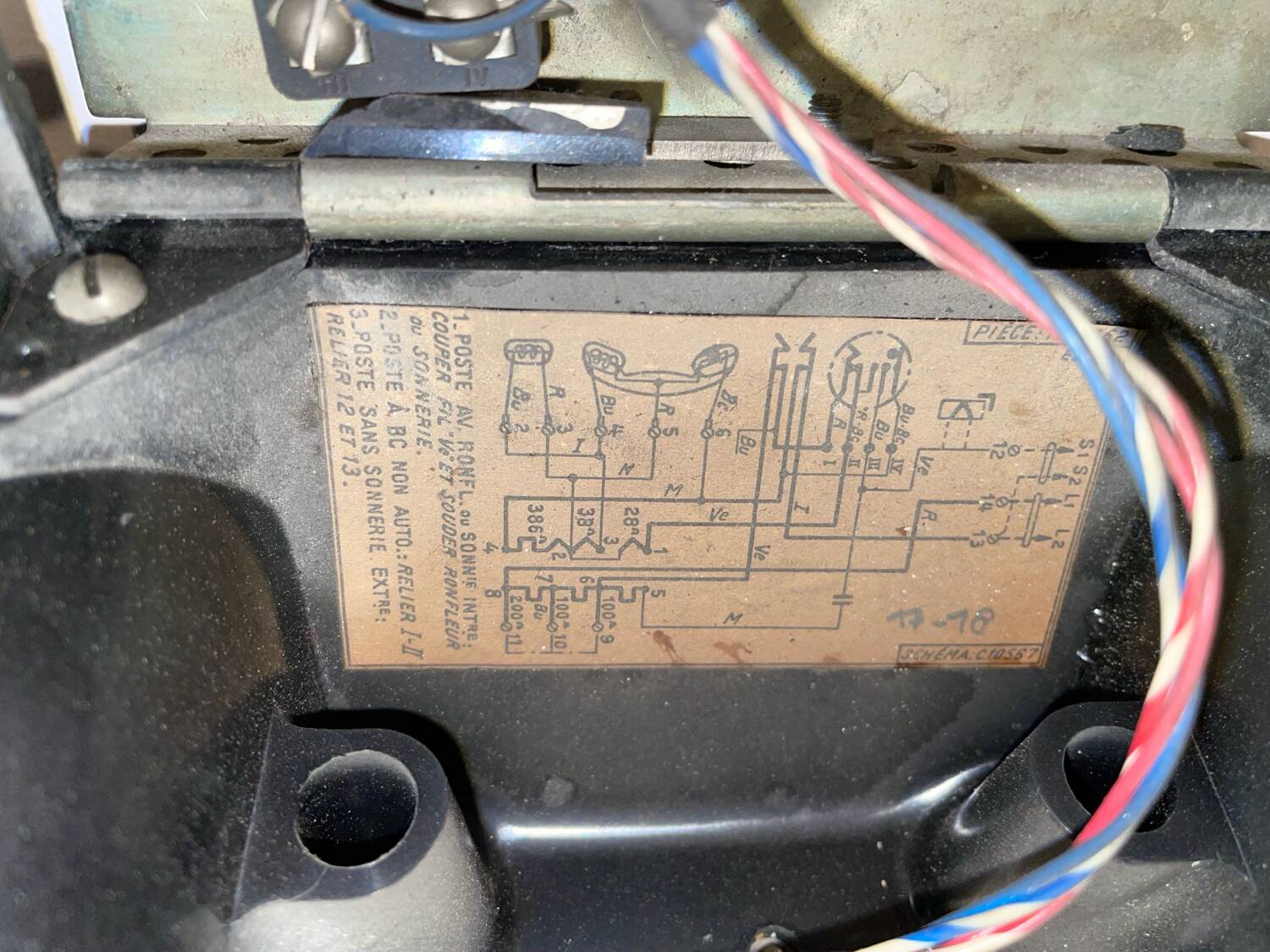 Old Ericsson wall telephone in black bakelite