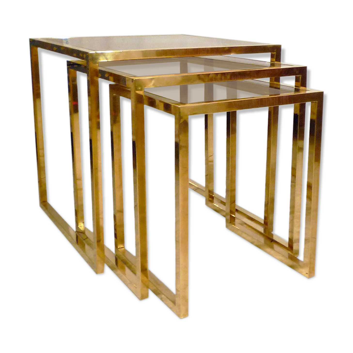 Brass italian pull out tables, 70