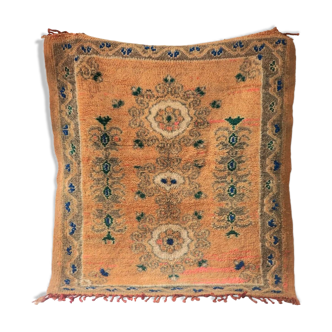 Tapis marocain vintage Zemmour. Fait main, pure laine. 115x100cm