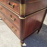 Louis xvi mahogany chest of drawers with 3 drawers from the 19th century