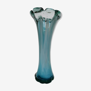 Vase pâte de verre bleu Murano