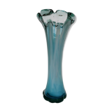Murano blue glass paste vase