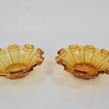 Set of two bowls/bohemia glass, 1950´s