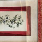 Old Botanical Board GENEVRIER + Fabric Bottom + Vintage RoseWood Frame