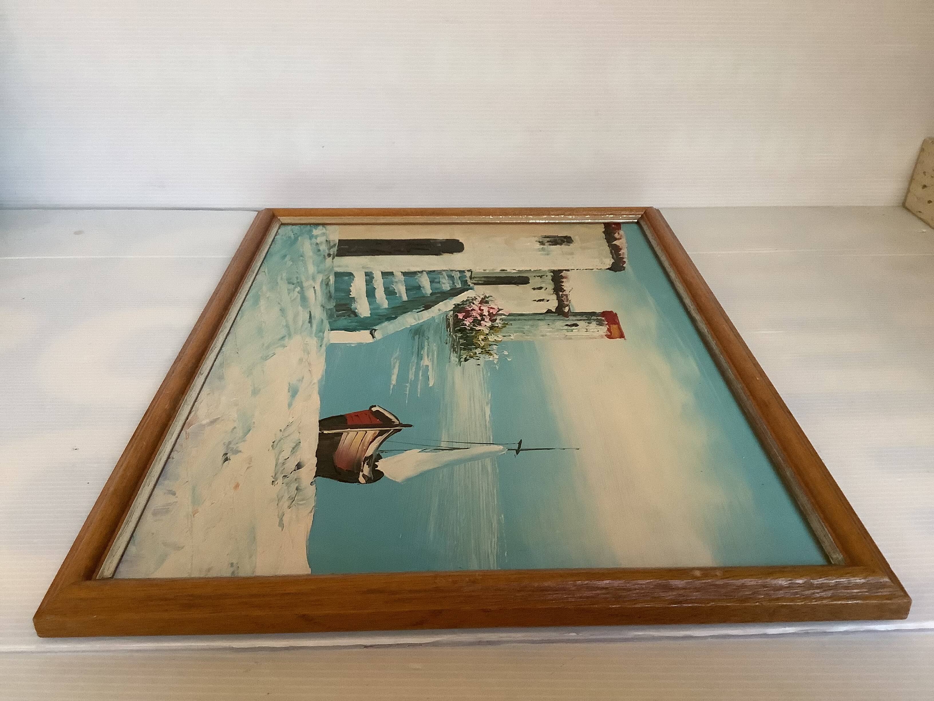 Seascape painting in oil on panel