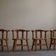 Set of 4 modern Norwegian armchairs by Krogenæs, solid pine, 1950s.
