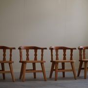 Ensemble de 4 fauteuils modernes norvégiens par Krogenæs, pin massif, années 1950
