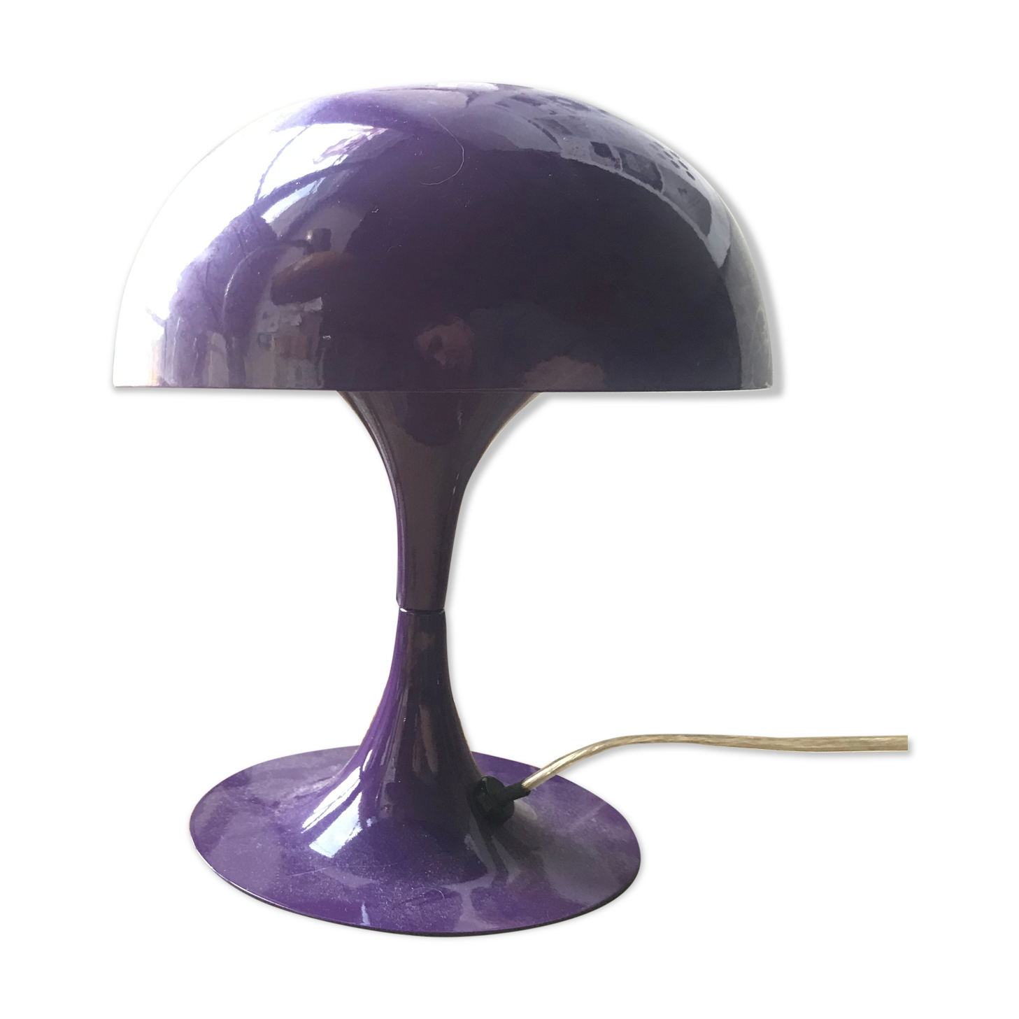 Metal purple mushroom lamp