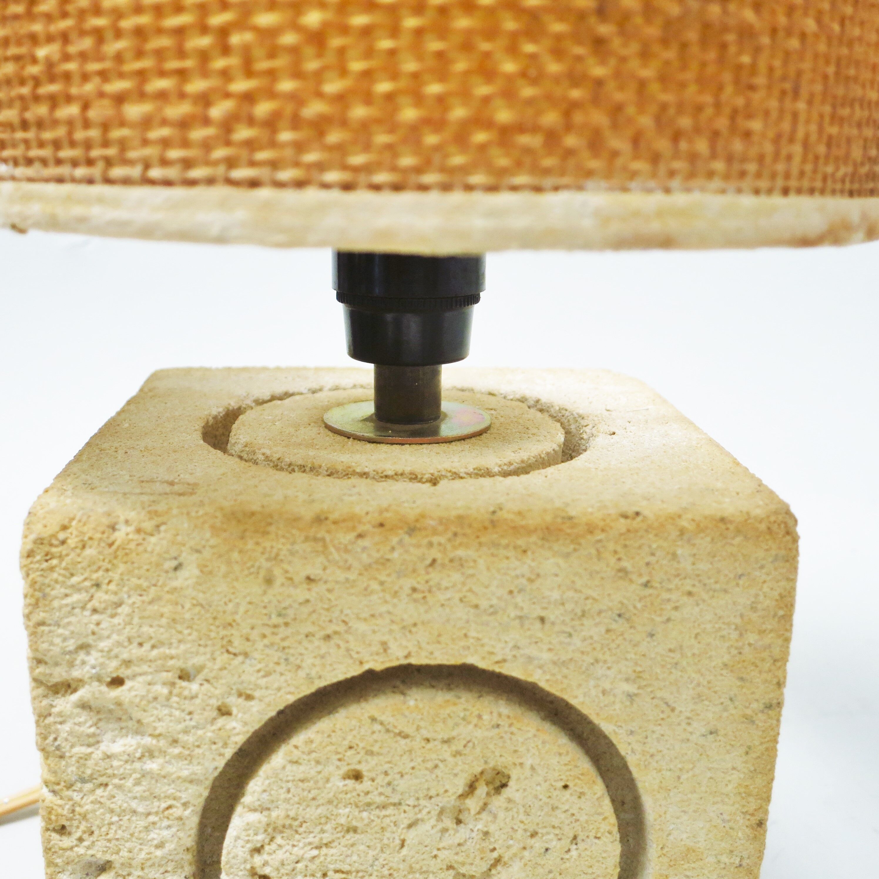 Albert Tormos stone cube lamp 70s