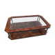 Elm magnifying glass coffee table and glass 60s