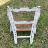 Fauteuil de marais en paille et bois peint pour enfant