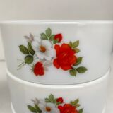 Vintage pink arcopal ramekins