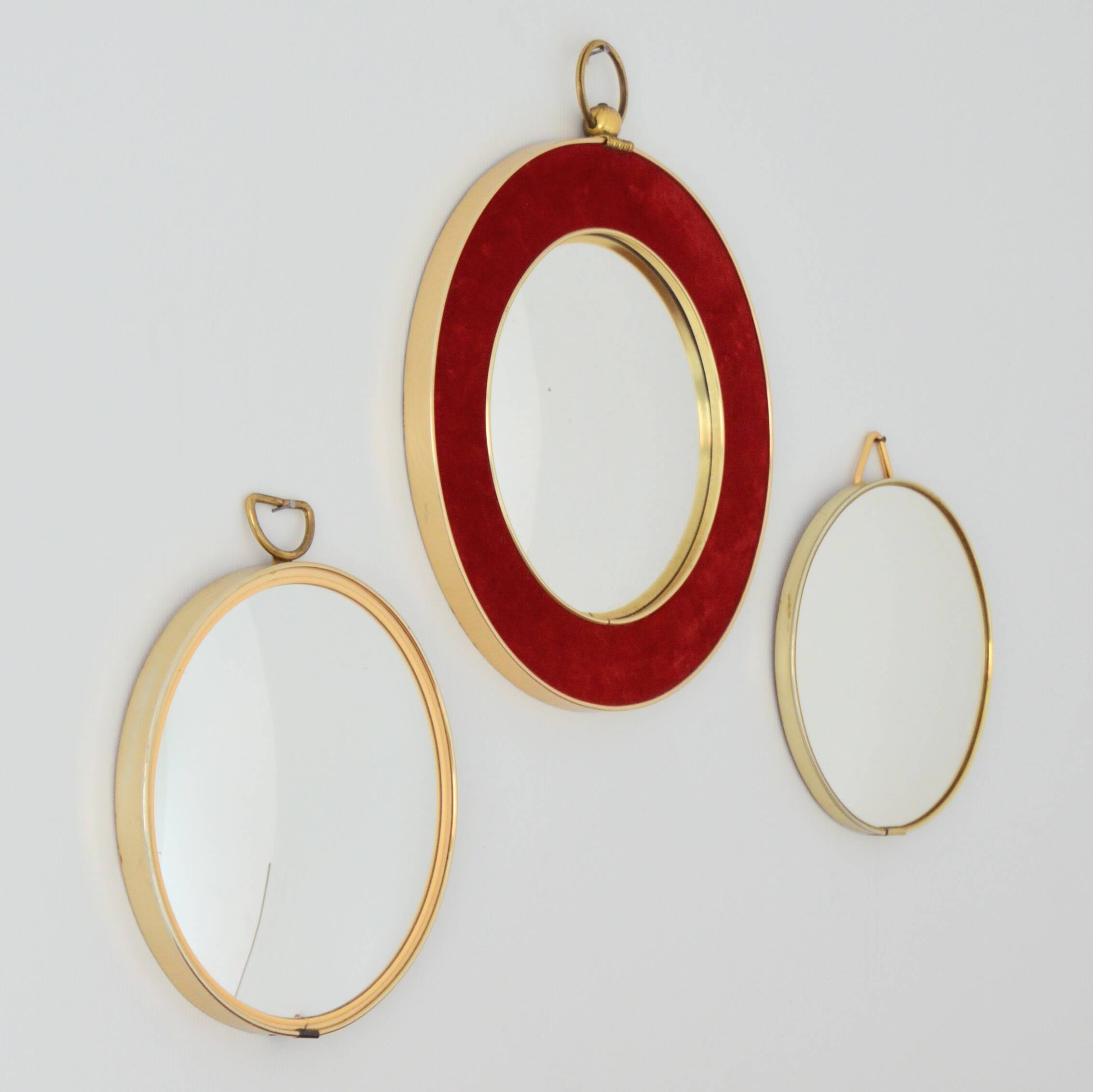 Lot de 3 miroirs bombés / convexe / oeil de sorcière artilux vintage 1960s