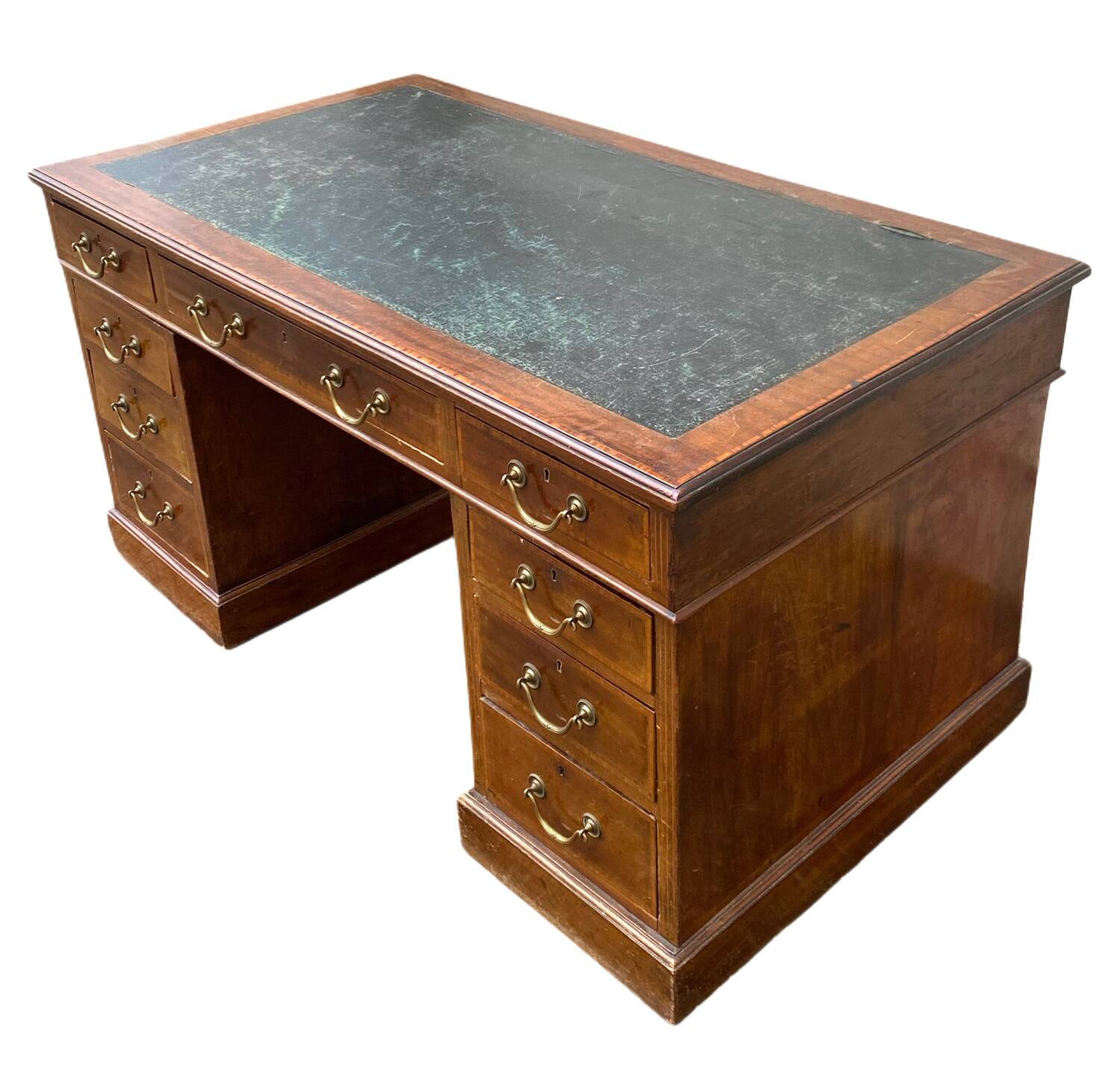 Antique English walnut chest of drawers from the 1930s.
