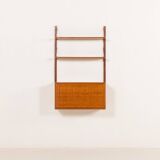 Poul Cadovius teak shelving wall unit with a bureau, Cado 1960s