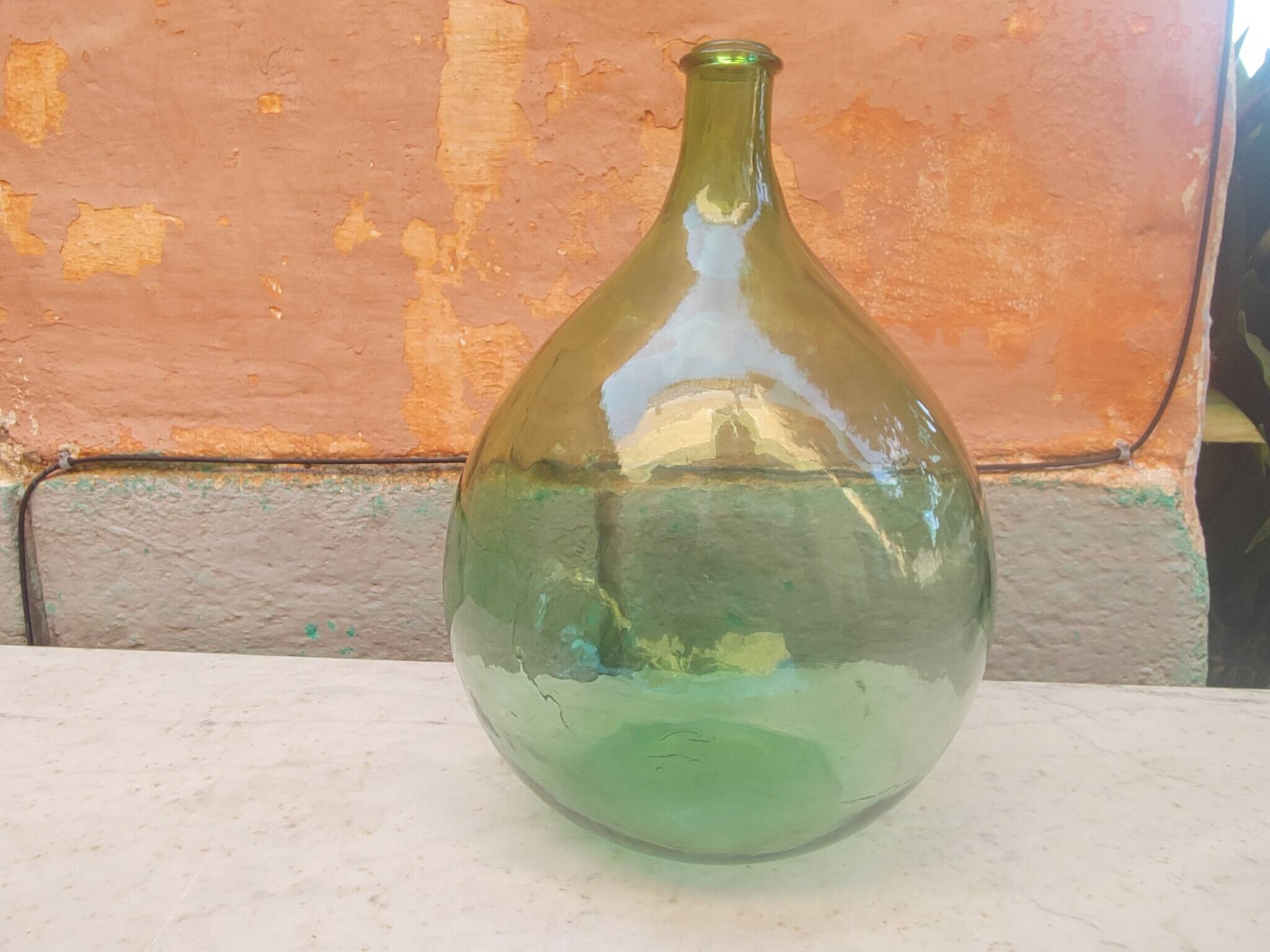 Lady jeanne old bubbled glass - 15 liters - height 41 cm ( a )