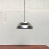 German pendant lamp in aluminium and glass from the Mid-Century space by Doria, 1960s.