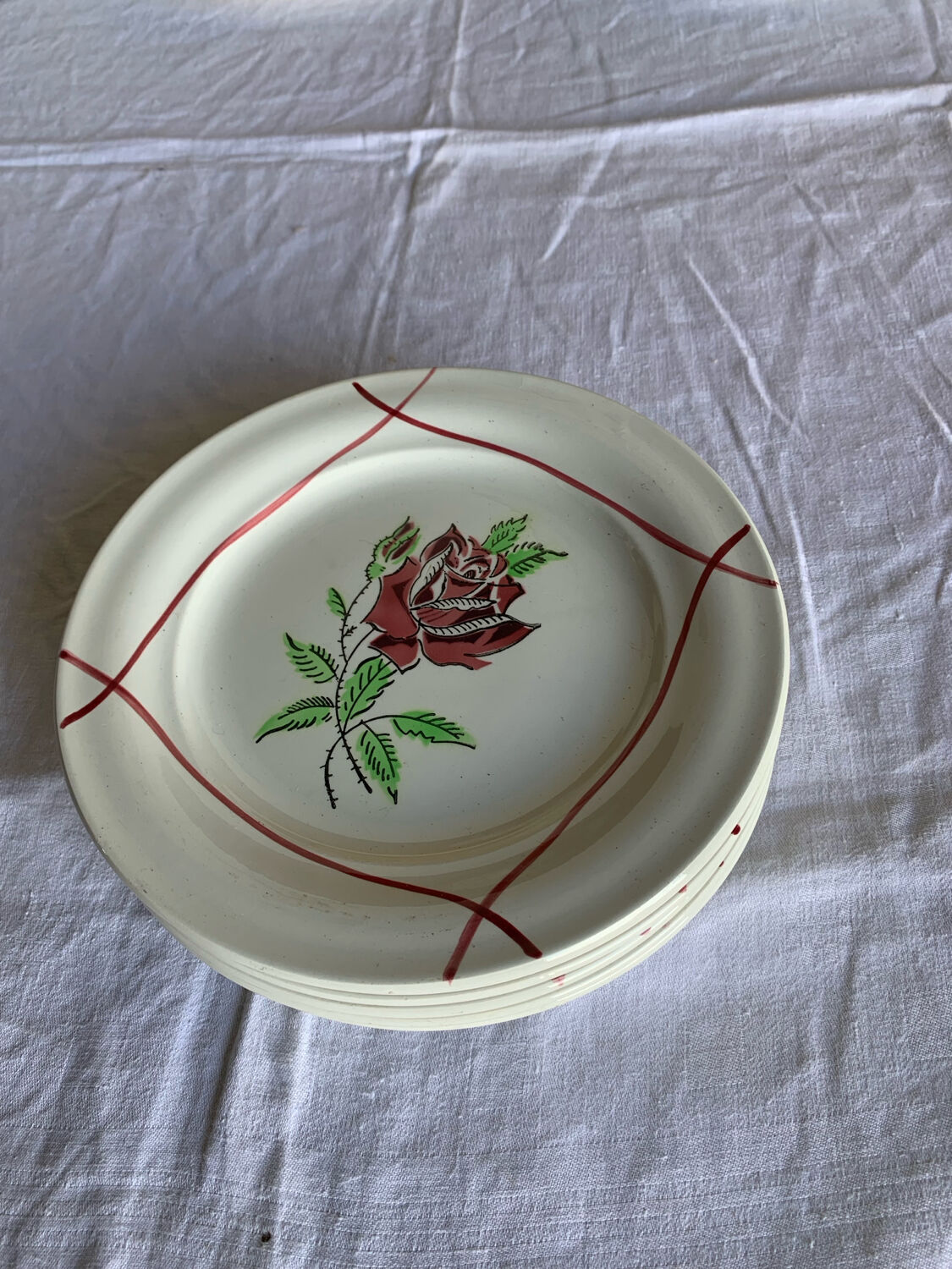 8 flat plates for starter-dessert - Saint-Amand - Model Dominique
