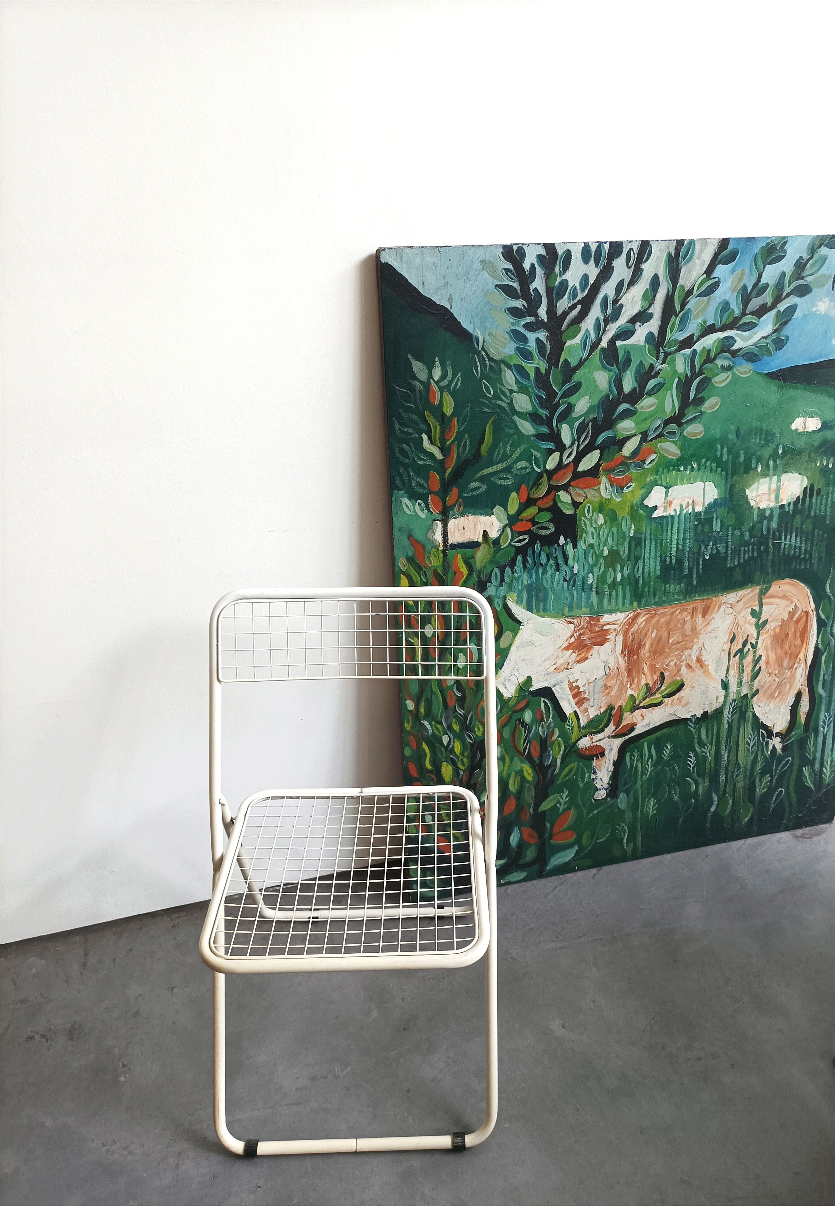 Folding metal chair design niels gammelgaard *vintage