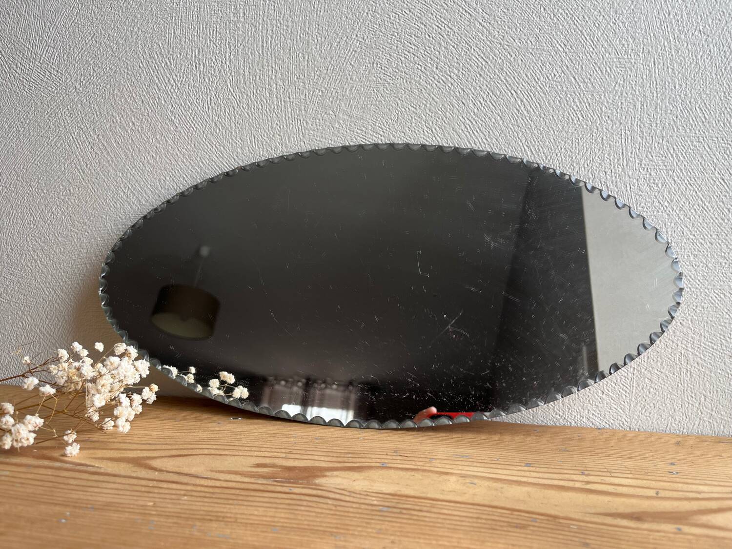 Vintage oval beveled mirror