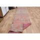 Pink Turkish Vintage Handmade Woven Wool Oushak Runner Rug 78x330