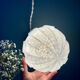 Vintage art deco globe pendant light in white and silver Clichy glass
