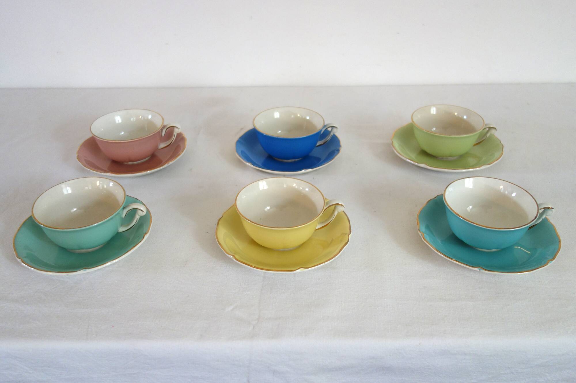 Set of 6 Saint Amand coffee cups, Trianon model, 1950s