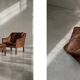 Vintage Mid-Century Danish Modern Lounge Leather Chair & Ottoman Model 2207