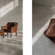 Vintage Mid-Century Danish Modern Lounge Leather Chair & Ottoman Model 2207