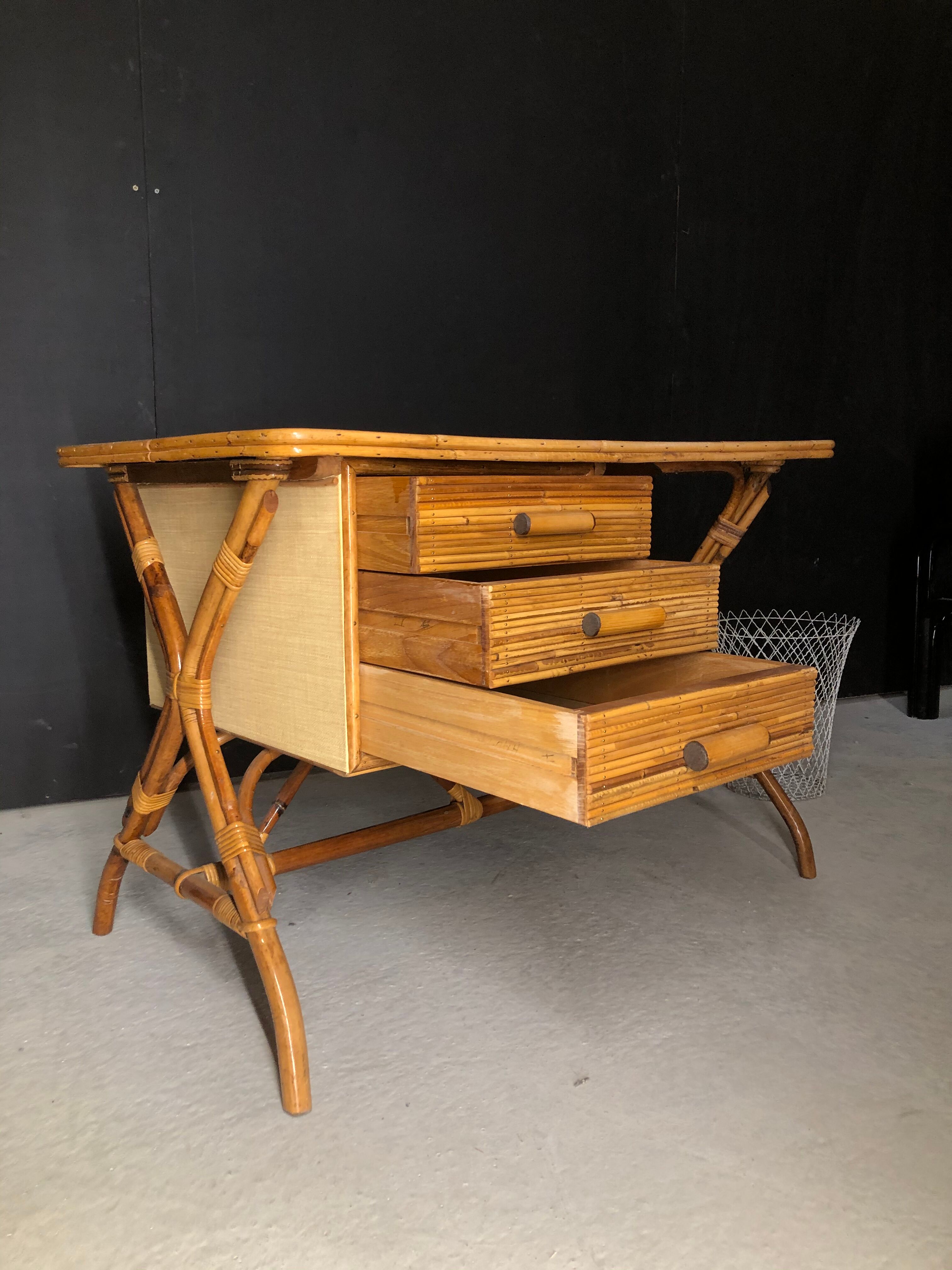 Rattan desk 1960