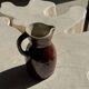 Large brown glazed stoneware jug Grès du Berry Made in France H19