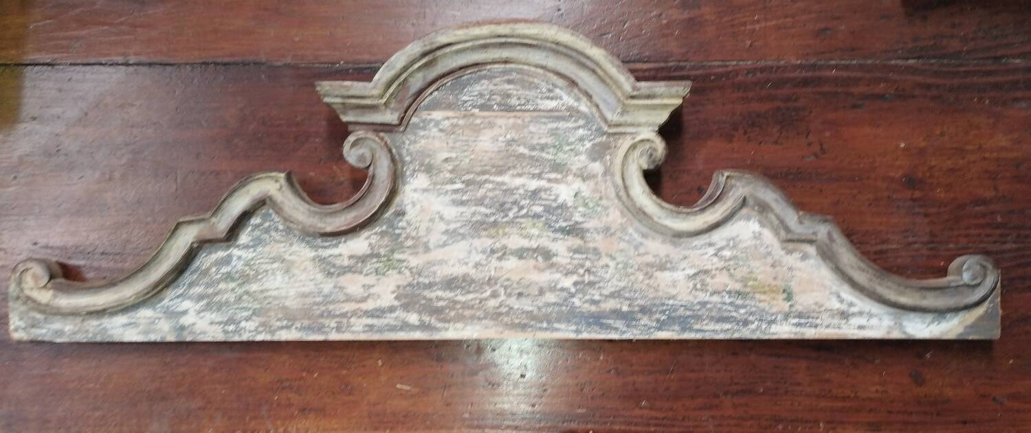Wooden door pediment