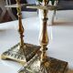 Paire de bougeoirs flambeaux antiques, style rocaille/baroque, XIXème