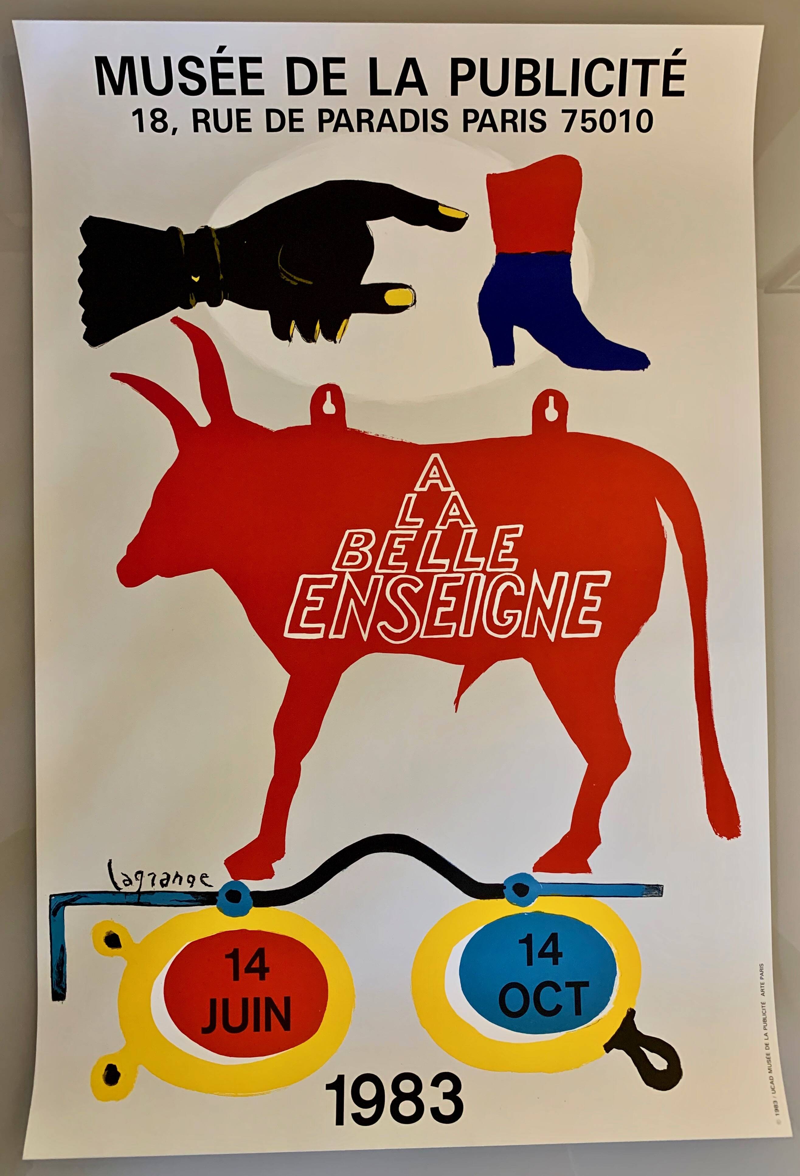 Lithographic print by the artist Lagrange for the exhibition “a la belle ensign