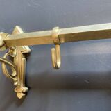 Art-deco wall-mounted coat rack in brass