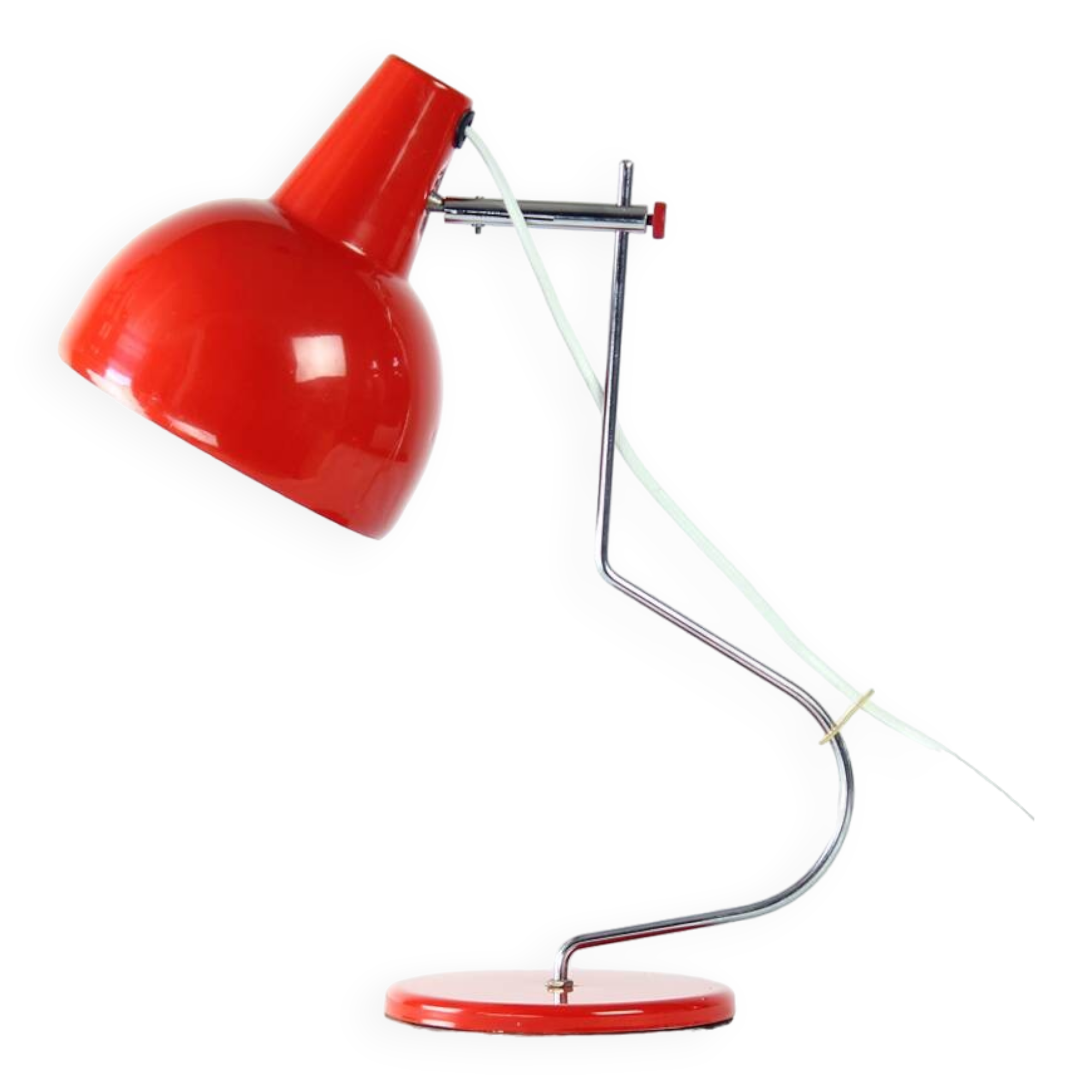 Lampe de table Lidokov L193 du milieu du siècle par Josef Hurka en métal rouge, Tchécoslovaquie, années 1960