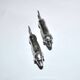 Set of 2 vintage animal knife rests, dachshund and basset hound, in silver-plated metal.