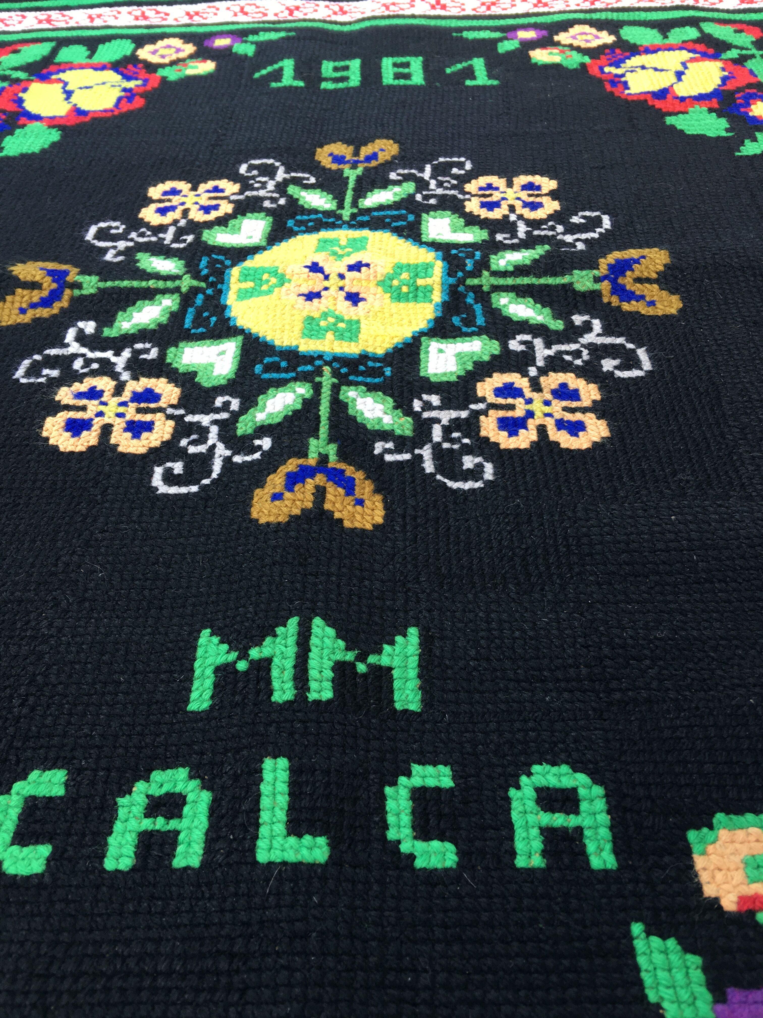 Carpet, drapery, vintage wool tapestry 87x115cm