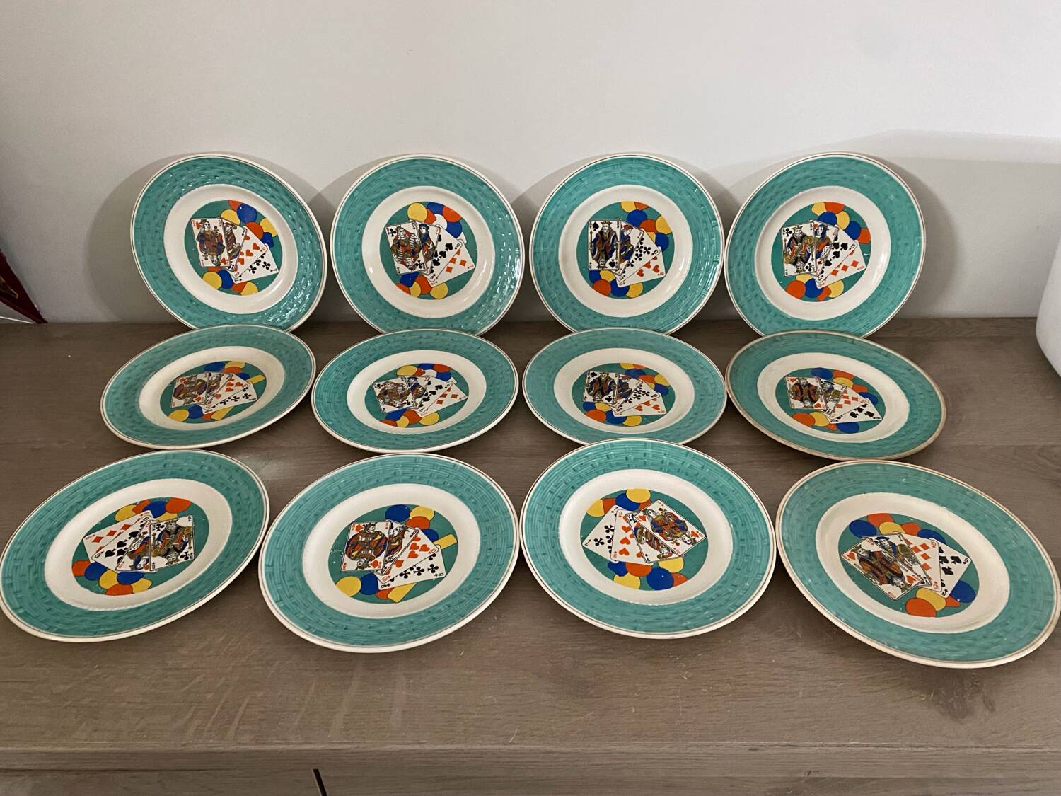 Earthenware plates playing cards, 1920