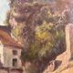 Tableau ancien paysage de province peinture signée Edmond Quinton