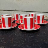 Striped cups and saucers