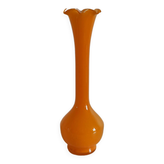 Orange opaline “bud” vase