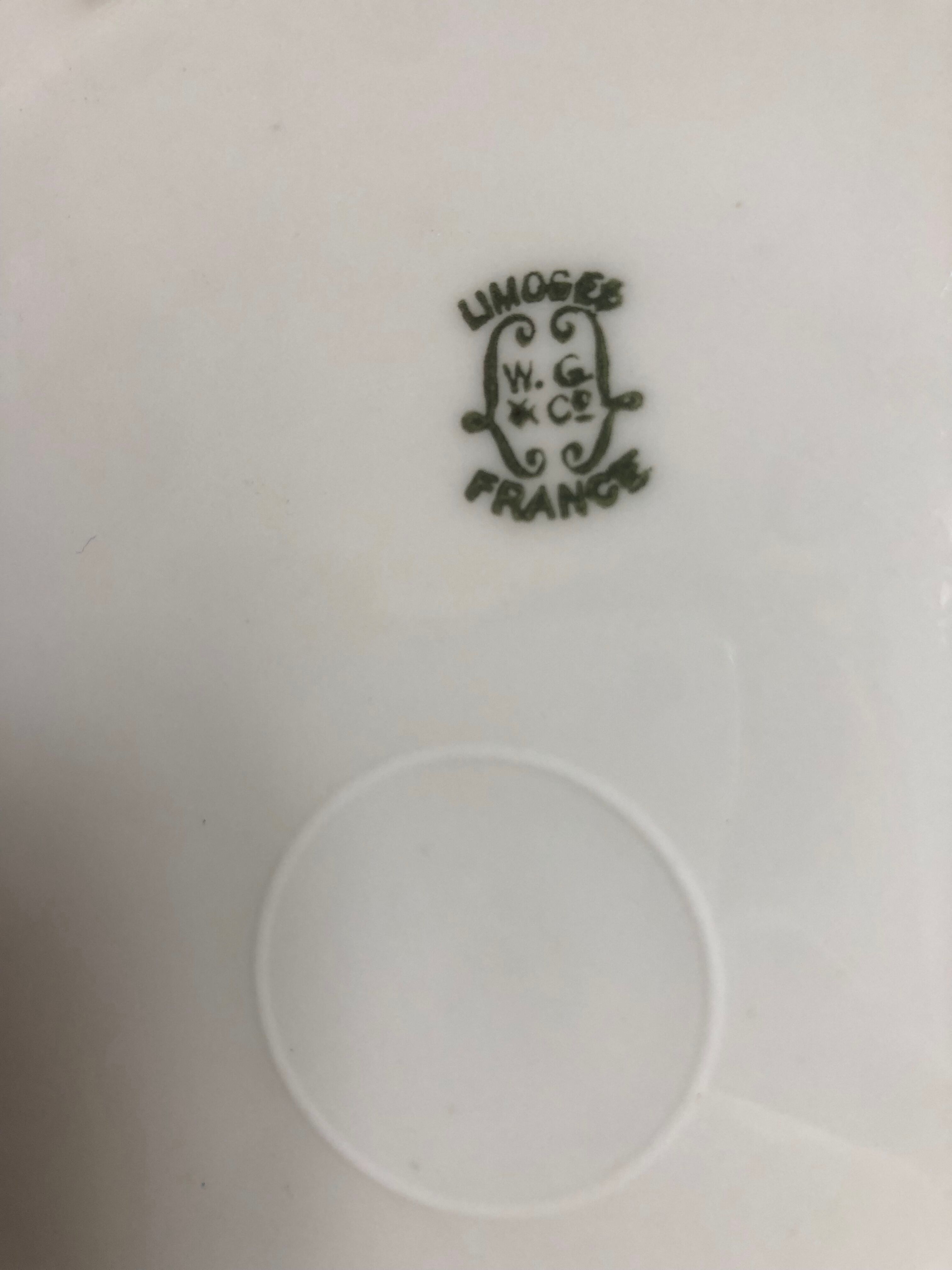 6 flat plates, Porcelaine de Limoges, WG et Cie