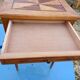 Nightstand 2 drawers walnut oak and burl walnut