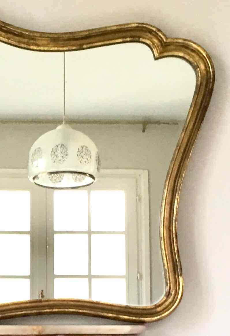 Large old gilded leaf mirror 131x76