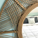 Rattan round mirror 70cm