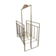 Vintage Magazine Rack in Brass and Wood, 1960s